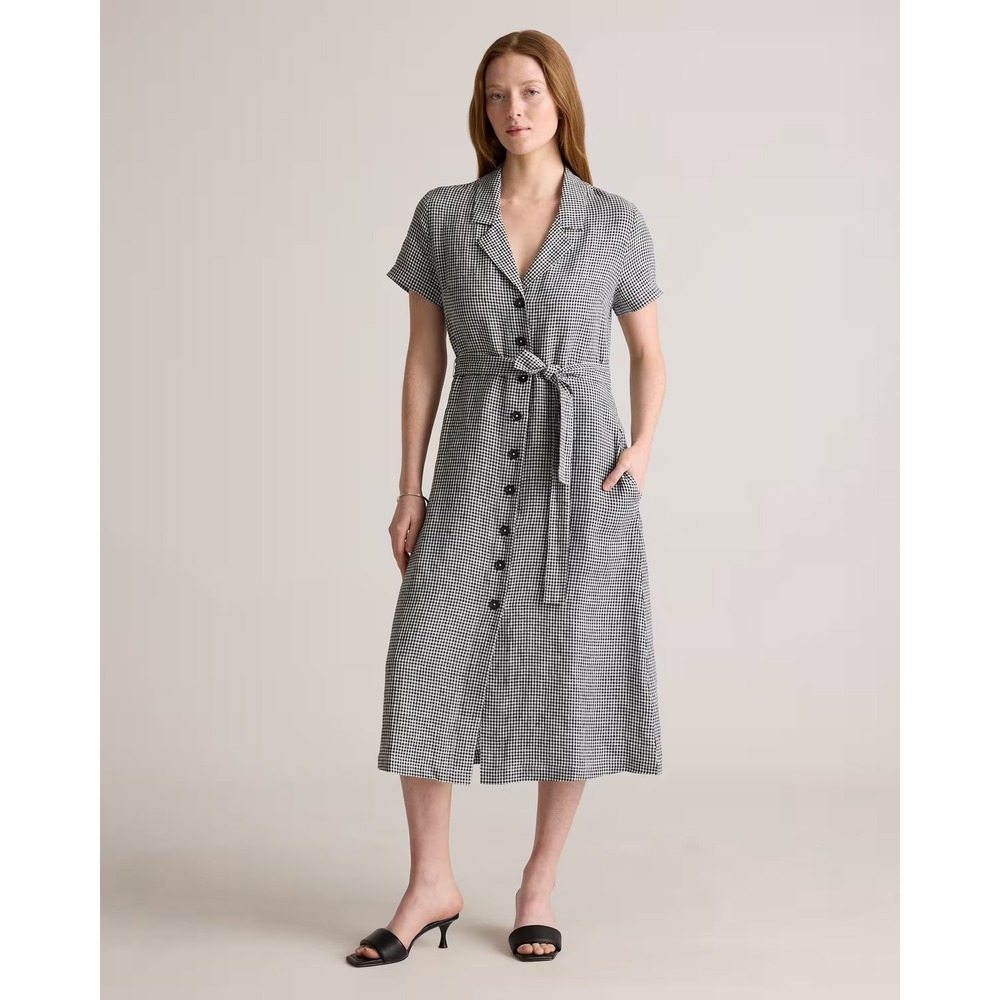 100% European Linen Button Front dress XL NWT